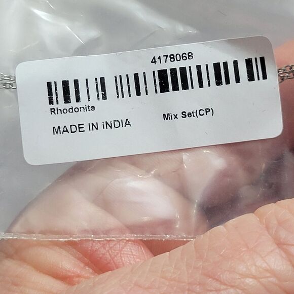 Karis Rhodonite Heart Pendant Necklace - Picture 11 of 15